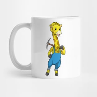 Giraffe as Miner with Pickaxe Mug